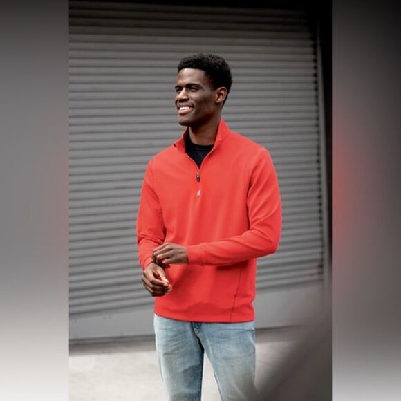 Under Armour Mens Heavy Performance Fleece 1/4 Zip Red and Black size Med - Picture 1 of 11